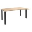 3253310164734-Bureau Vague EXPRIM - L140 cm - Retour droite - Plateau imitation Chêne clair - Pieds carb-P_79432354_1-0