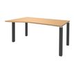 3253310164796-Bureau Vague EXPRIM - L140 cm - Retour gauche - Plateau imitation Hêtre - Pieds carbone-P_79432360_1-0