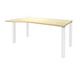 3253310164802-Bureau Vague EXPRIM - L140 cm - Retour gauche - Plateau imitation Erable - Pieds blanc-P_79432361_1-0