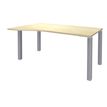 3253310164819-Bureau Vague EXPRIM - L140 cm - Retour gauche - Plateau imitation Erable - Pieds alu-P_79432362_1-0