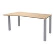 3253310164871-Bureau Vague EXPRIM - L140 cm - Retour gauche - Plateau imitation Chêne clair - Pieds alu-P_79432368_1-0