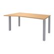 Bureau Vague EXPRIM - L160 cm - Retour gauche - Plateau imitation Hêtre - Pieds alu