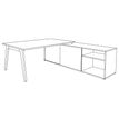 3253310163355-Bureau STEELY Manager - L180 x P100 x H72,5 cm - console retour à droite (2 tiroirs) L200 x P60 x H72,5 cm - pieds blanc - p-P_79432616_4-3