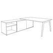 3253310163423-Bureau STEELY Manager - L180 x P100 x H72,5 cm - console retour à gauche (2 tiroirs) L200 x P60 x H72,5 cm - pieds carbone - -P_79432623_4-3