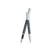 3219912664515-Vuarnet Swing Quadrillé - Parure stylo à bille et sylo plume bleu satiné-P_79434056_1-0