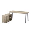 3483600933454-Bureau manager MAMBO avec retour gauche - 160 cm - Chêne/chocolat-P_79439512_4-1