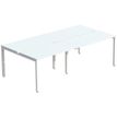 Bureau Bench 4 personnes EASYDESK - soit 4 plateaux L160xP60xH75 cm (L320 x P126) - Blanc