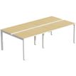 Bureau Bench 4 personnes EASYDESK - soit 4 plateaux L140xP80xH75 cm (L280 x P166) - Hêtre