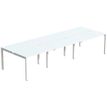 Bureau Bench 6 personnes EASYDESK - soit 6 plateaux L160xP80xH75 cm (L480 x P166) - Blanc