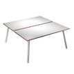 2012349510278-Bureau Bench LEONARDO - L140 x H74 x P168 - Pieds métal blancs - Blanc chants chêne-P_79441654_1-0