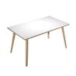 2012349512456-Bureau LEONARDO - 140 cm - Pieds bois - Blanc chants chêne-P_79441763_1-0