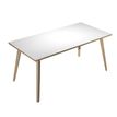 2012349512470-Bureau LEONARDO - 160 cm - Pieds bois - Blanc chants chêne-P_79441764_1-0