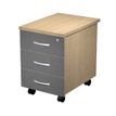 Caisson mobile en bois - Largeur 41,8 cm - 3 tiroirs - Anthracite