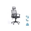 3760185020855-Fauteuil de bureau LIBERTY 02 - accoudoirs fixes - appui-tête réglable - noir et gris--0