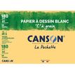 Canson C à grain - Pochette papier à dessin - 10 feuilles - A3 - 180 gr - blanc