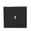 Armoire basse à rideaux EASY OFFICE - 110 x 104 x 41,5 cm - Corps et rideaux noir - Poignée blanche