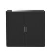 Armoire basse à rideaux EASY OFFICE - 110 x 104 x 41,5 cm - Corps et rideaux noir - Poignée anthracite