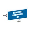 Plaque boîte à lettres personnalisée avec votre texte - 120 x 50 mm - bleue - adhésivée prête à poser