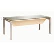 3483600165473-Bureau verre SLIVER avec voile de fond - 190 cm - Pieds métal - Chêne fil et blanc--1
