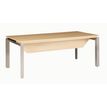Bureau bois SLIVER avec voile de fond - 190 cm - Pieds métal - Chêne fil et blanc