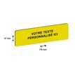 Plaque de porte personnalisée avec votre texte - 170 x 47 mm - jaune - adhésivée prête à poser