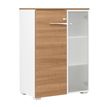 Rangement mi-hauteur XENON - L80 x H114 x P45 - 2 portes dont 1 vitrée - Merisier italien