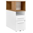 Caisson bout de bureau YES ! - Profondeur 80 cm - top surmeuble Merisier