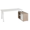 3483600783059-Bureau manager ARPE avec bloc de rangement droit - 160 cm - Blanc--0