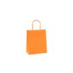 Logistipack - 50 Sacs cadeau kraft - poignées torsadées - 23 cm x 12 cm x 30 cm - orange