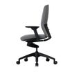 3700339882540-Fauteuil de bureau - CHARLIE - coque noire et tissu gris - accoudoirs réglables--1