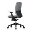 3700339882540-Fauteuil de bureau - CHARLIE - coque noire et tissu gris - accoudoirs réglables--2