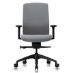 3700339882540-Fauteuil de bureau - CHARLIE - coque noire et tissu gris - accoudoirs réglables--0