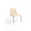 Chaise CHARLOTTE - pieds chromés avec accroches - beige
