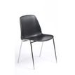 Chaise CHARLOTTE - pieds chromés sans accroche - coque M1 (non feu) - noir