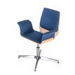 2012349448274-Chaise SPERA - siège pivotant - structure bois recouvert de tissu bleu--3