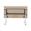 3483600857972-Table de réunion mobile et rabattable YES ! - 140 cm - Pieds blancs - Chêne--1