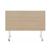3483600857972-Table de réunion mobile et rabattable YES ! - 140 cm - Pieds blancs - Chêne--2