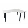 Bureau compact 90° à droite EVIDENCE - Pieds anthracites - Plateau blanc