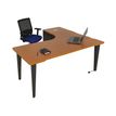 Bureau compact 90° à droite EVIDENCE - Pieds anthracites - Plateau imitation merisier