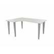Bureau compact 90° à gauche EVIDENCE - Pieds aluminium - Plateau blanc