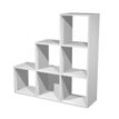 Bibliothèque modulaire MAXICOLOR - 6 cases en escalier - blanc