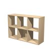 Bibliothèque modulaire MAXICOLOR - 6 cases - chêne clair 