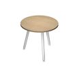 2012349510094-Table ronde - H105 cm - 80 cm - 3 pieds blanc - plateau imitation chêne--0