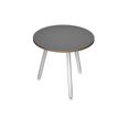Table ronde - H105 cm - 80 cm - 3 pieds blanc - plateau anthracite