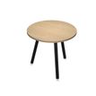 Table ronde - H105 cm - 80 cm - 3 pieds noir - plateau imitation chêne