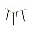 Bureau LEONARDO - 80 cm - Pieds métal noirs - Blanc chants chêne