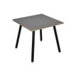 Bureau LEONARDO - 80 cm - Pieds métal noirs - Anthracite chants chêne