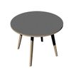 2012349512937-Table ronde - H74,4 cm - 100 cm - 4 pieds bois - plateau anthracite--0