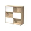 Bibliothèque mi-haute TETRIS  - L120 x H116,2 x P35 - Corps chêne - Portes anthracite