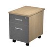 Caisson mobile métallique - 2 tiroirs - Anthracite/chêne